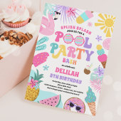 Pool Party Tropical Summer Pool Birthday Kaart