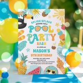 Pool Party Tropical Summer Pool Birthday Kaart