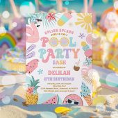 Pool Party Tropical Summer Pool Birthday Kaart
