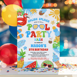 Pool Party Tropical Summer Pool Birthday Kaart