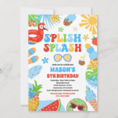 Pool Party Tropical Summer Pool Birthday Kaart (Voorkant)