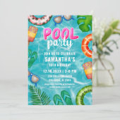 Pool Party Tropische zomer Kaart (Staand voorkant)