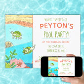 Pool Party Turtles Summer Birthday Kaart