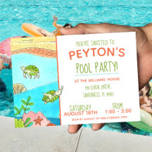 Pool Party Turtles Summer Birthday