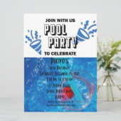 Pool Party  uitnodiging (Staand voorkant)