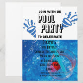 Pool Party  uitnodiging (Voorkant / Achterkant)