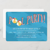 Pool Party. Uitnodiging (Voorkant / Achterkant)
