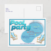 Pool Party Uitnodiging Briefkaart (Voorkant / Achterkant)