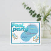 Pool Party Uitnodiging Briefkaart (Staand voorkant)