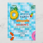 Pool party-uitnodiging kaart (Voorkant / Achterkant)