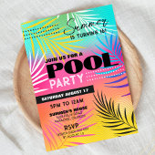 POOL PARTY Uitnodiging Meisje Tiener Volwassen Poo