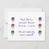 Pool Party uitnodiging met sneeuwkegels (Voorkant)