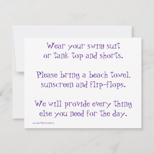 Pool Party uitnodiging met sneeuwkegels (Achterkant)