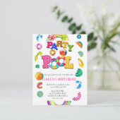 Pool Party Uitnodiging Pool Party Verjaardag Uitno (Staand voorkant)