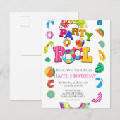 Pool Party Uitnodiging Pool Party Verjaardag Uitno (Voorkant / Achterkant)