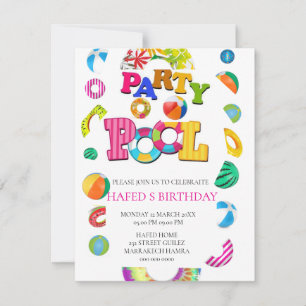 Pool Party Uitnodiging Pool Party Verjaardag Uitno