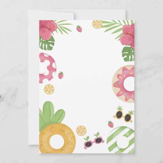 Pool Party uitnodiging, Pool Verjaardag uitnodigin Kaart (Achterkant)