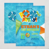 Pool Party Uitnodiging - Pool / Zomer Uitnodiging (Voorkant / Achterkant)