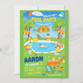 Pool Party uitnodiging Splish Splash Pool Verjaard (Voorkant)
