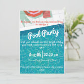 Pool Party Uitnodiging Strand Party Uitnodiging (Staand voorkant)