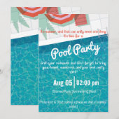 Pool Party Uitnodiging Strand Party Uitnodiging (Voorkant / Achterkant)