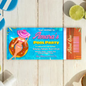 Pool Party Uitnodiging Ticket Uitnodiging