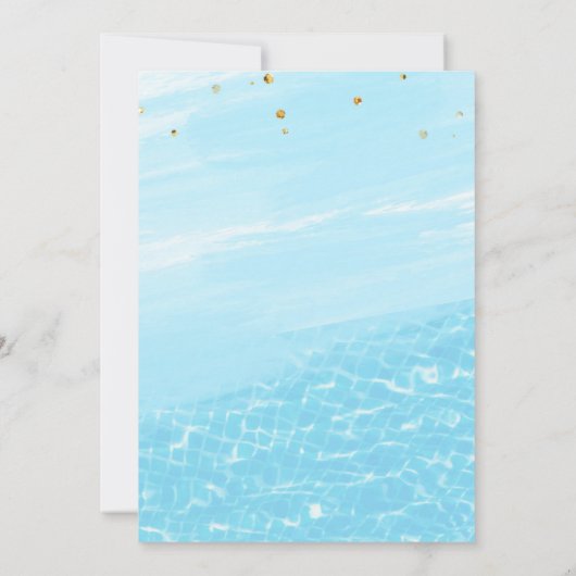 Pool Party Uitnodiging Tropische partij Pool Party (Achterkant)