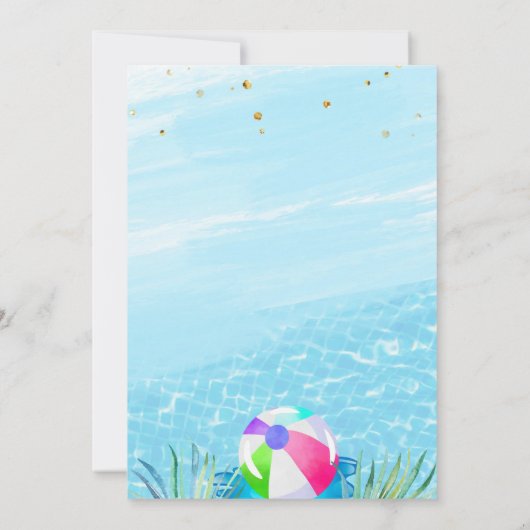 Pool Party Uitnodiging Tropische partij Pool Party (Achterkant)