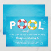 Pool party uitnodiging Verjaardag uitnodiging zome (Voorkant / Achterkant)