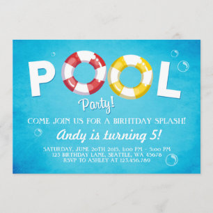 Pool party uitnodiging Verjaardag uitnodiging zome