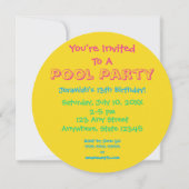 Pool Party | Uitnodiging voor bestrating (Achterkant)
