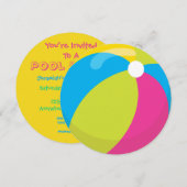 Pool Party | Uitnodiging voor bestrating (Voorkant / Achterkant)