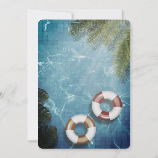Pool Party | Uitnodiging voor zwemvogels (Achterkant)