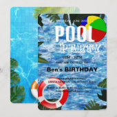 Pool Party | Uitnodiging voor zwemvogels (Voorkant / Achterkant)