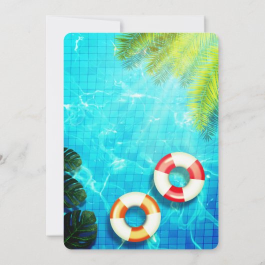 Pool Party | Uitnodiging voor zwemvogels (Achterkant)