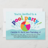 Pool Party Uitnodiging - Zomer Splash (Voorkant)