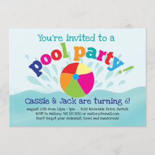 Pool Party Uitnodiging - Zomer Splash