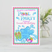 Pool Party-uitnodigingen Kaart (Staand voorkant)