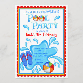 Pool Party-uitnodigingen Kaart