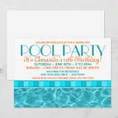 Pool Party-uitnodigingen Kaart (Voorkant / Achterkant)
