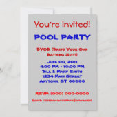 Pool Party-uitnodigingen - SPIT niet in pool! Kaart (Achterkant)