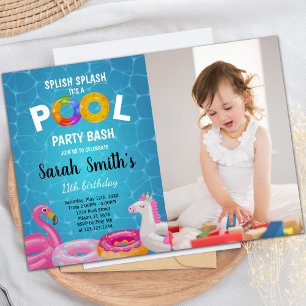 Pool Party Uitnodigingen voor kinderen