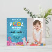  Pool Party Uitnodigingen voor kinderen (Staand voorkant)