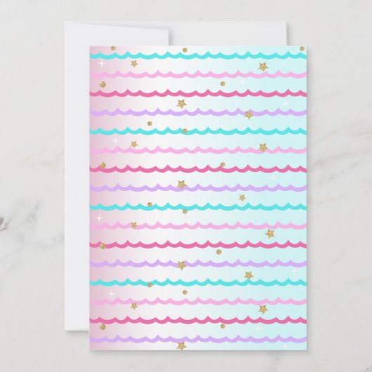 Pool Party Unicorn Birthday Party Invitations Girl Kaart (Achterkant)