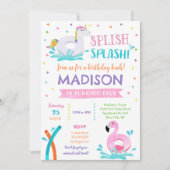 Pool Party Unicorn Summer Girl Birthday Save The Date (Voorkant)