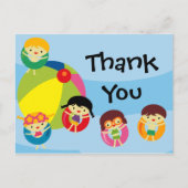 Pool Party Verjaardag Dank u Briefkaart (Voorkant)