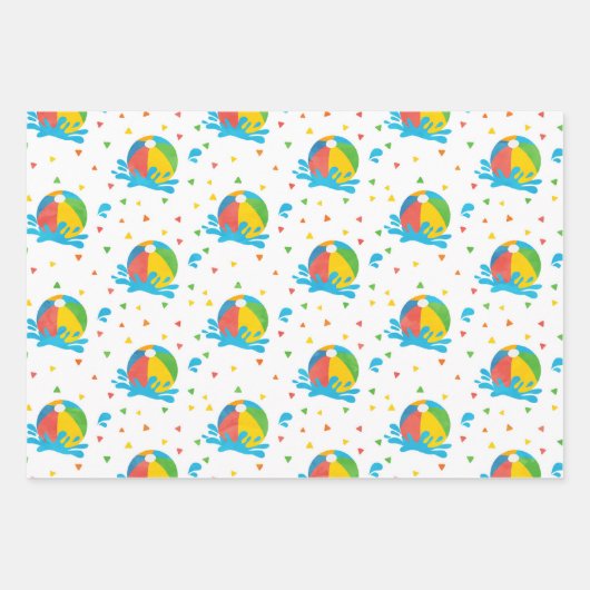 Pool Party Verjaardag Decor Supplies Inpakpapier Vel (Voorkant 2)