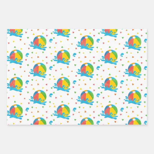 Pool Party Verjaardag Decor Supplies Inpakpapier Vel (Voorkant)