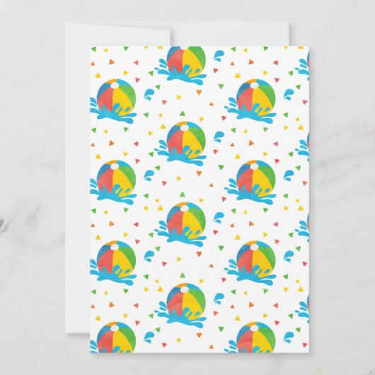 Pool Party Verjaardag Jongen Meisje Dank u kaart (Achterkant)