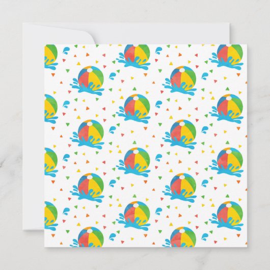 Pool Party Verjaardag Jongen Meisje Dank u kaart (Achterkant)